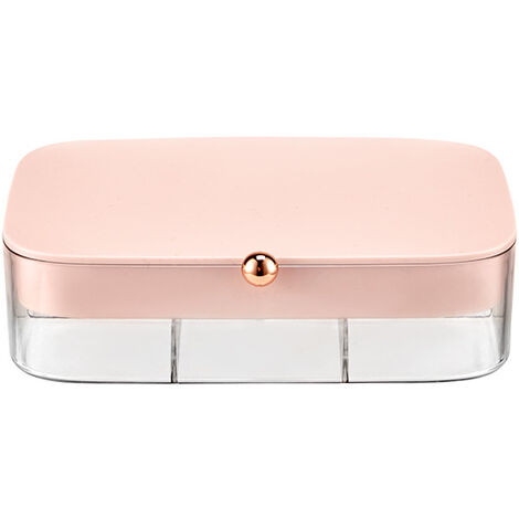 Boîte De Rangement Pour Boucles D'oreilles, 3 Tiroirs En Acrylique Transparent Avec 72 Petits Compartiments, Cadeau Pour Femmes Et Filles