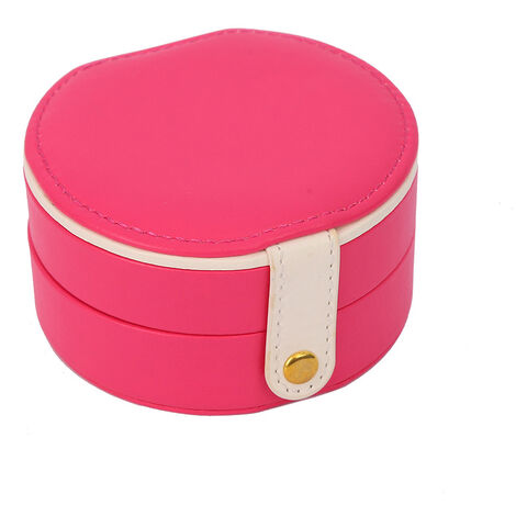 Boîte à bijoux en cuir multicouche avec boîte à bijoux(rose rouge) (1/5)