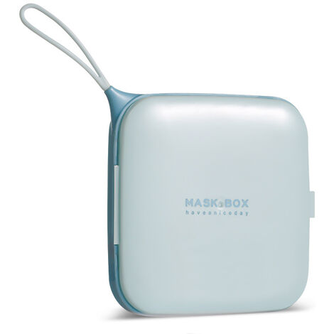 Boîte de rangement de masque 1pc, boîte de masque portable, conteneur de support de masque réutilisable avec couvercle(bleu ciel) (1/5)