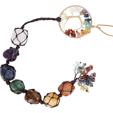 Mini Arbre De Vie En Pierres Naturelles Et Fil De Cuivre - Base En Agate - Hauteur 9-10 Cm - Décoration Feng Shui, Cadeau Chakra