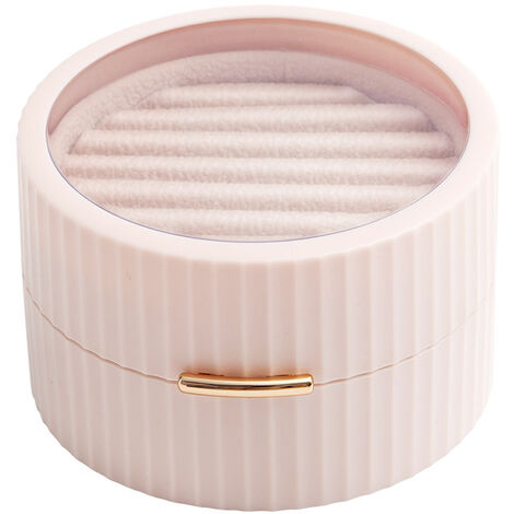 Boîte À Bijoux, Petit Étui De Voyage Portable, Boîte De Rangement Pour Bagues(rose) (1/5)