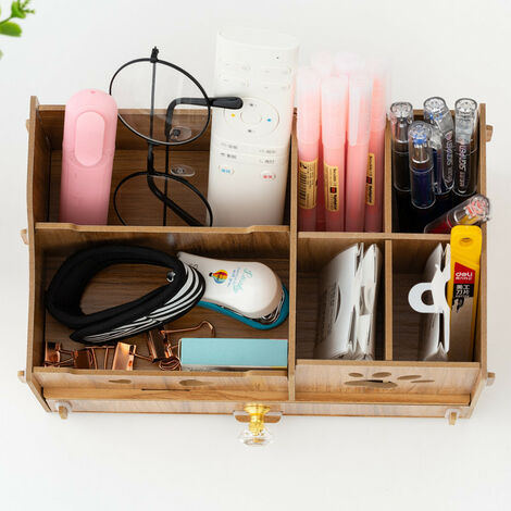Organisateur De Station Café En Bois - Avec Tiroir Et Séparateurs - Rangement Tasses Et Accessoires - Pour Maison Et Bureau