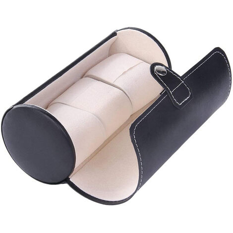Boîte De Rangement Individuelle Pour Montre En Cuir PU - Étui De Présentation Avec Intérieur Velours, ~9x10x8cm - 2