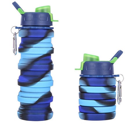 Bouteilles d'eau Pliable 500ML Gourde Pliable Silicone BPA