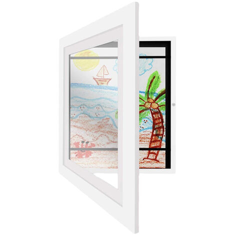 Cadre d'art pour enfants devant ouvert cadre d'art de remplacement facile dessin Illustration cadre de suspension murale(blanc) (1/5)