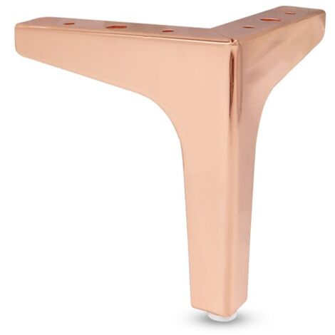 Lot de 4 pieds de canapé en métal de 10 cm, style contemporain (or rose) (1/5)