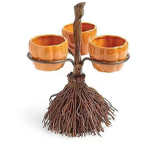 Porte-bol à friandises pour citrouille d'Halloween Plateau pliable Porte-bol à bonbons Fournitures de faveur de fête d'Halloween (Orange 3 bols) (1/5)