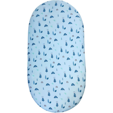 Drap Housse Pour Lit Bébé 80x160 Cm - En Polyester Doux Et Respirant, à Motif à Pois Bleu, Élastique Sur 4 Côtés - 9