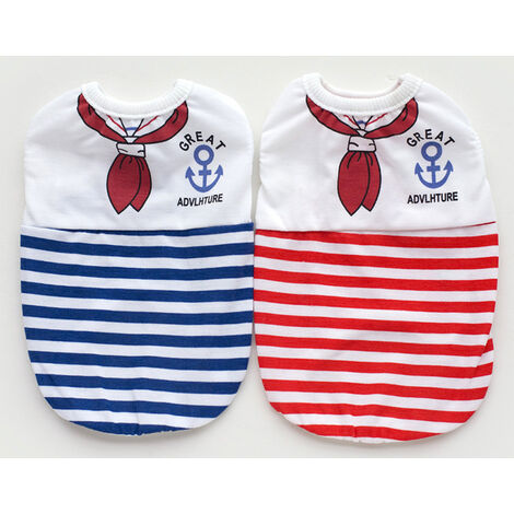Vêtements pour chiens Chemises pour chiots à rayures T-shirt de marin pour animaux de compagnie Vêtements d'été Vêtements pour chiens Vêtements pour chiens Chats（bleu XL）