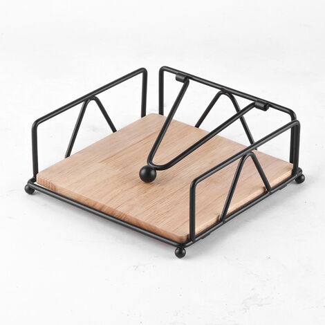 Porte-serviettes avec accoudoirs design industriel bois et acier noir mat(noir) (1/5)