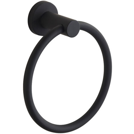 Porte-serviettes noir mat, porte-serviettes rond (1/5)