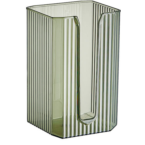 Boîte de rangement murale pour serviettes de visage, boîte de rangement pour masques, cuisine domestique, ouverture à l'envers, tiroir en papier transparent(vert) (1/5)