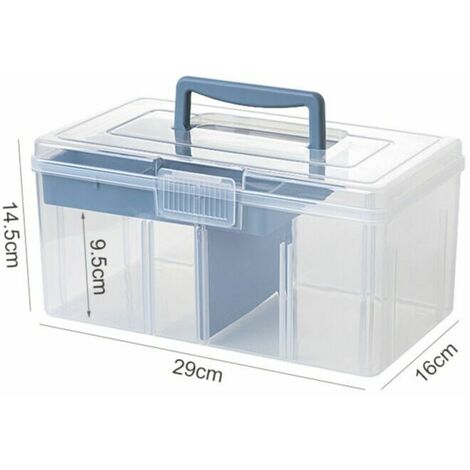 Boîte à Médicaments à 3 Niveaux Avec Poignée – Plateaux Amovibles – Rangement Sécurisé Pour Maison, Voyage – Blanc