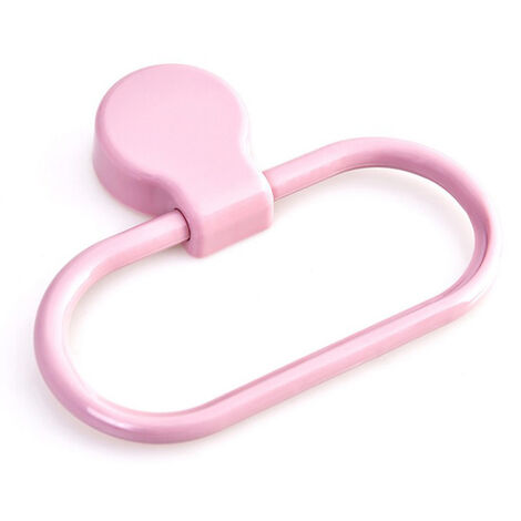 Anneau porte-serviettes Anneau porte-serviettes auto-adhésif Anneau porte-serviettes en plastique(rose clair) (1/5)
