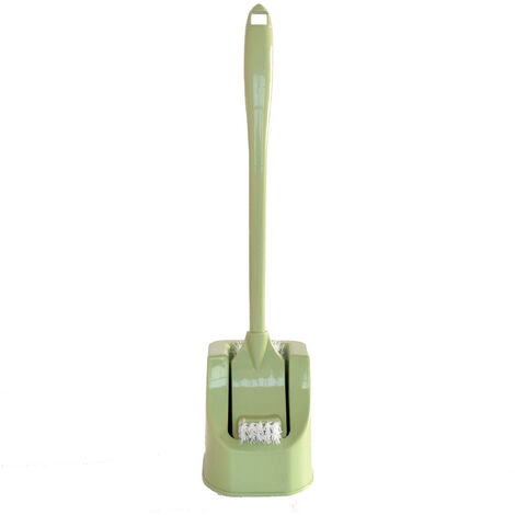 Brosse WC, balai WC, poubelle, brosse WC, porte-brosse WC, brosse WC économique à long manche avec support sanitaire.（vert） (1/5)