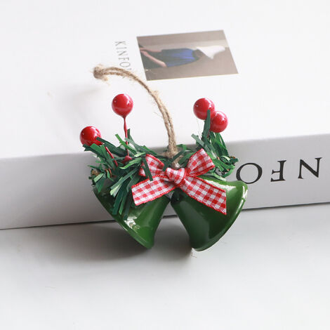 Pendentif cloche d'arbre de noël, porte de fenêtre, cloche de fête, pendentif cloche d'arbre de noël(vert) (1/5)