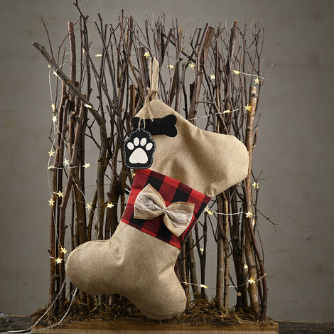 Lot De 8 Ornements De Noël En Jute Et Tartan – Décoration Suspendue Pour Sapin, Cheminée, Fêtes (10x12 Cm)