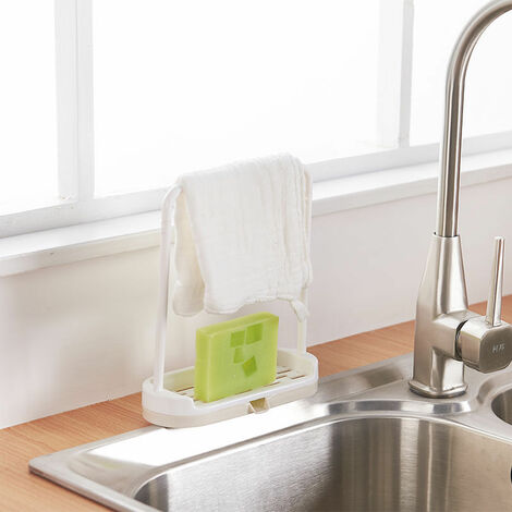 Porte-serviettes Et éponges De Cuisine - Barre Démontable, Avec égouttoir, En Plastique (beige/gris)