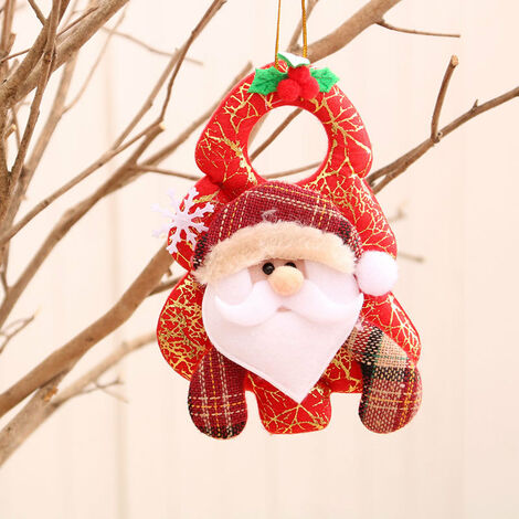 Décorations de noël cerf de noël bonhomme de neige décorations d'arbre de noël pendentif(aîné) (1/5)