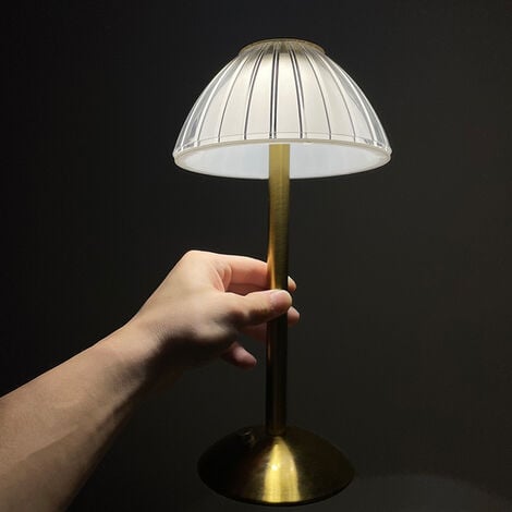 Lampe de table LED sans fil, lampe de table à batterie, lampe de table LED à intensité variable – Salon, lampe de chevet de chambre à coucher, 3 couleurs de lumière