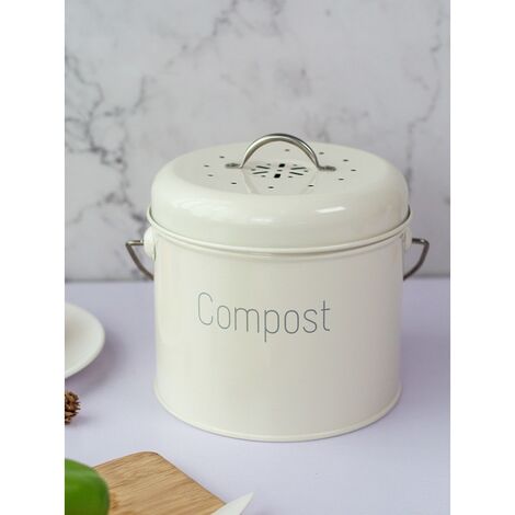LINXOR Composteur, bac, poubelle à compost de cuisine - 5 L - Inox