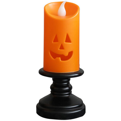 Bougeoir citrouille d'halloween coloré, lampe LED sans flamme, bougeoir de table, décoration de maison, décoration d'halloween (1/5)