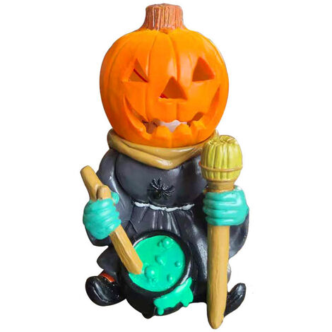 Chevalier de citrouille brillant d'Halloween, statue de chevalier de citrouille d'Halloween, statue de chevalier de citrouille statue décorative d'Halloween (1/5)