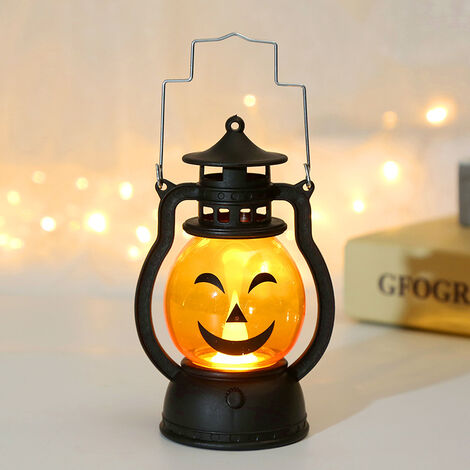 Lumières d'Halloween, lanterne à huile citrouille-lanterne, lanterne électronique portable à LED, décoration d'Halloween pour la maison, le bar, l'école, Halloween（Tapez D） (1/5)