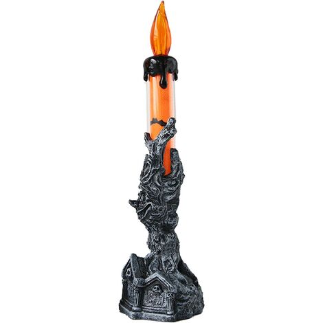 Bougies scintillantes décoratives d'halloween, lumières LED pour la maison, fête, Bar, maison hantée(couleur orange) (1/5)