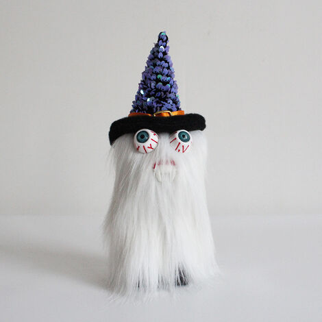 Poupée naine d'Halloween, poupée d'Halloween en peluche, Gnome, décoration d'Halloween, poupée fantôme de vampire, poupée Halloween, fête, décoration.(Blanc) (1/5)