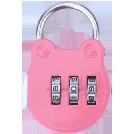 Serrure mini serrure à combinaison cadenas petit cadenas armoire petit sac à dos valise gymnase casier tiroir maison(rose) (1/5)
