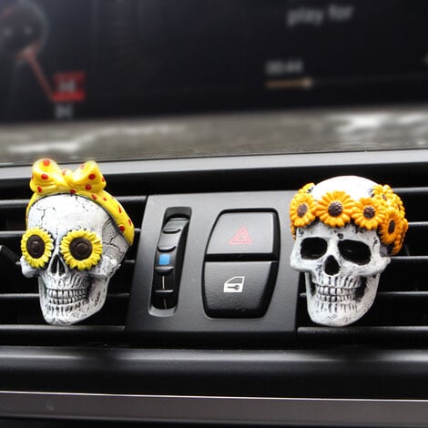Décorations d'Halloween de parfum de voiture de crâne, accessoires de  voiture de crâne pour l