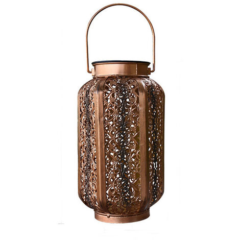 Lanterne solaire d'extérieur – Lampe de jardin solaire étanche à suspendre, éclairage hexagonal en métal pour jardin, fête, mariage, Noël (1/5)