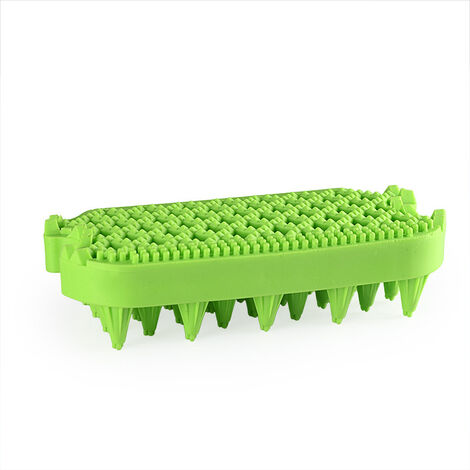 Brosse de bain pour chien et chat, brosse de toilettage double extrémité pour masser et épiler les chiens et chats à poils courts ou longs(herbe verte) (1/5)