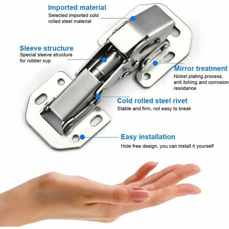 Charnières à Fermeture, Charniere Porte Placard 90 Degré Charniere Invisible Meuble pour Porte Armoire Placard de Cuisine 77mm，Starlight，2pcs