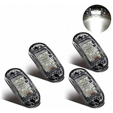 Feux de Gabarit Latéraux Feux De Dégagement LED pour 12V 24V Universel Remorque Camion Lorry Caravan Bus (4pcs Blanc) (1/5)