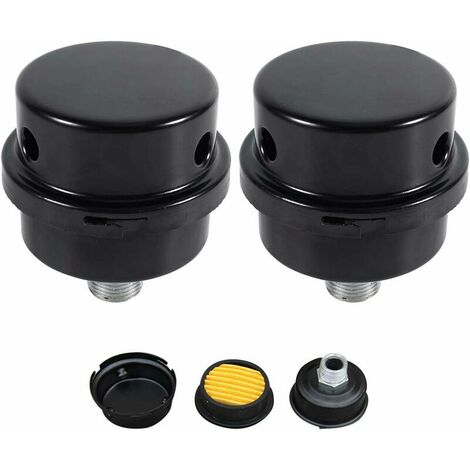 Compresseur d'air Filtre Silencieux, 3/8" 16mm Male Filetage Metal Coque Air Compresseur Silencieux Filtre, Silencieux Fliter d'admission en métal pour les chaudières à compresseur d'air 2 Pcs (1/5)
