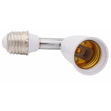 Universel E27 à E27 support de lampe étendu 180 degrés Tube rotatif LED ampoule Extension support de lampe tête Conversion prise (1 pièces) (1/5)
