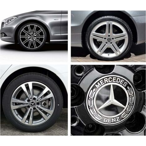 Logo Noir Mercedes Lot De 4 Cache-Moyeux Mercedes 75mm - Enjoliveurs Centraux Pour Jante - Neufs Accessoire Auto Mercedes-Benz - Foto 13