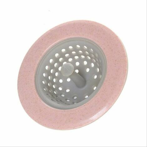 2 pièces filtre d'égout salle de bain bouchon de vidange évier de cuisine bouchon de vidange filtre bouchon de vidange de sol filtre cheveux récepteur accessoires (rose) (1/5)