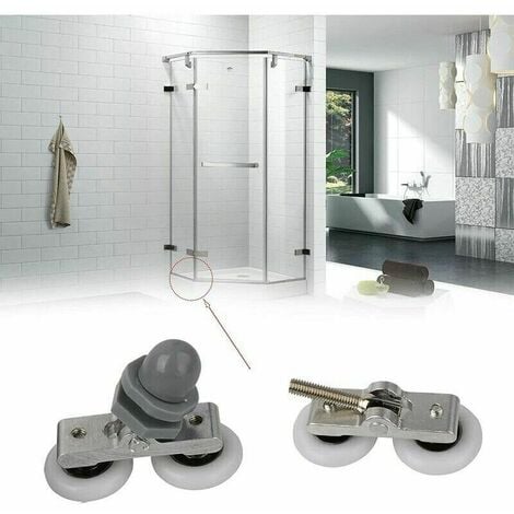 4pcs Roulette de roulette de douche, roulette de porte coulissante