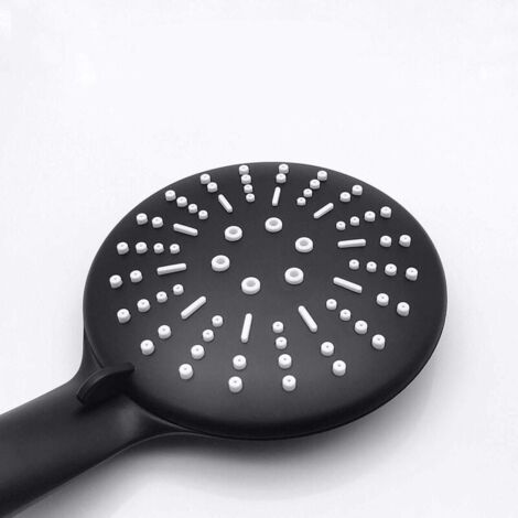 Pommeau de douche noir Douchette à main avec tuyau de 1,5 m et support de douchette à 3 types de jets Pommeau de douche à économie d'eau Pomme de douche multifonctionnelle