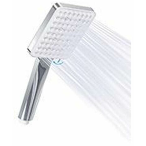 Douchette à main avec tuyau en acier inoxydable de 1,5 m, types de jets carrés, grand pommeau de douche, économie d'eau, chrome haute pression, pommeau de douche universel (1/5)