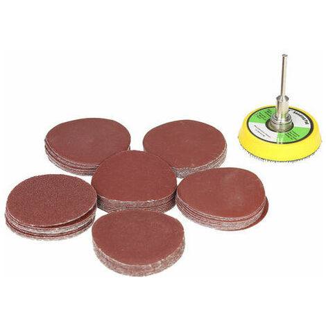 60 Pcs 50mm 2" Disque De Poncage 100-2000 Papier Abrasif, Avec Outil Rotatif De Plaque De Tampon De Polissage Abrasif De 2 Pouces (1/5)