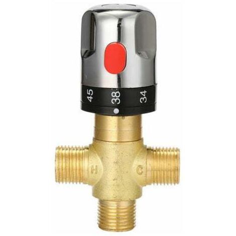Mitigeur thermostatique réglable de salle de bains mitigeur d'eau en laiton vanne de contrle de température de mélange d'eau chaude/froide - Type 3 (1/5)