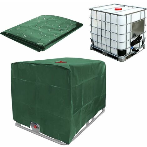 Bâche de réservoir d'eau, Bâche Couverture Réservoir IBC pour Cuve 1000L, Capôt de Protection Container Citerne Eau, Anti-poussière Anti-UV Anti-Pluie, 120x100x116cm (vert),Starlight (1/5)