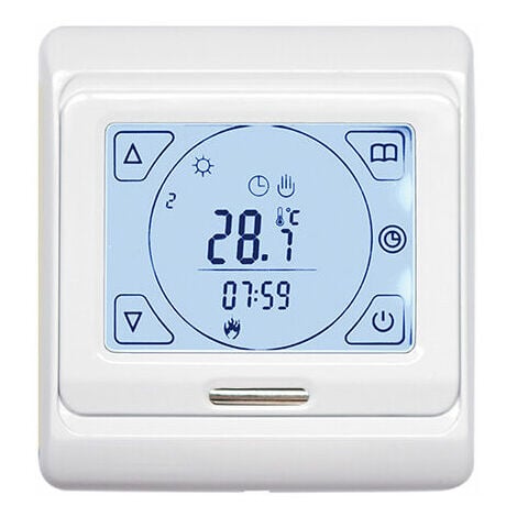 Thermostat Chauffage au Sol Electrique Programmable 16A avec Sonde,  Numérique Thermostat d'ambiance Plancher Chauffant Régulateur