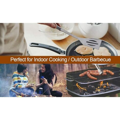 Spatule Barbecue 7 En 1 Inox - Avec Fourchette, Couteau, Décapsuleur - Cadeau Pour Papa Ou Amateur De Grillades