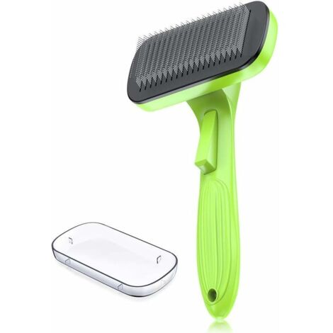 Brosse de Toilettage pour Chien Chat À Poils Longs, Étrille Autonettoyante Professionnelle pour Animaux, Brosse Anti-Noeuds, Râteau de Démêlage, Enlève Les Poils Morts Jusqu'à 95%