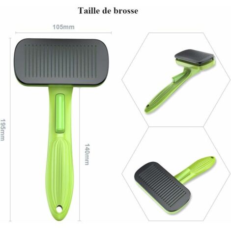 Brosse de Toilettage pour Chien Chat À Poils Longs, Étrille Autonettoyante Professionnelle pour Animaux, Brosse Anti-Noeuds, Râteau de Démêlage, Enlève Les Poils Morts Jusqu'à 95%
